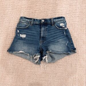 The 4” Mom Short High Rise Distressed Denim Women's Shorts - Dark Wash